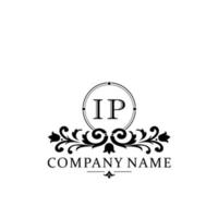 lettre ip floral logo conception. logo pour femmes beauté salon massage cosmétique ou spa marque vecteur