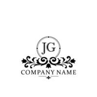 lettre jg floral logo conception. logo pour femmes beauté salon massage cosmétique ou spa marque vecteur