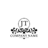 lettre jt floral logo conception. logo pour femmes beauté salon massage cosmétique ou spa marque vecteur