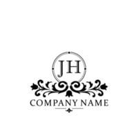 lettre jh floral logo conception. logo pour femmes beauté salon massage cosmétique ou spa marque vecteur