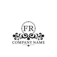 lettre fr floral logo conception. logo pour femmes beauté salon massage cosmétique ou spa marque vecteur