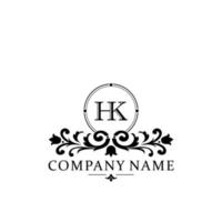 lettre hk floral logo conception. logo pour femmes beauté salon massage cosmétique ou spa marque vecteur