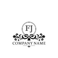 lettre fj floral logo conception. logo pour femmes beauté salon massage cosmétique ou spa marque vecteur