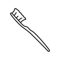 brosse à dents ligne icône. dentaire du quotidien hygiène accessoire linéaire pictogramme. oral hygiénique et santé outil signe. dent se soucier équipement contour symbole. modifiable accident vasculaire cérébral. isolé vecteur illustration.