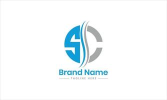 sc lettre cercle logo conception avec Créatif branché bleu et gris couleur. pro vecteur