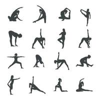 femme yoga silhouettes, yoga silhouettes collection vecteur