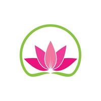 modèle de logo de conception de fleurs de lotus de vecteur de beauté