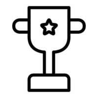 isolé trophée avec étoile dans contour icône sur blanc Contexte. réalisation, succès, gagnant, décerner, prix, commercialisation, affaires vecteur