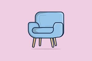 canapé chaise, fauteuil pour vivant pièce vecteur illustration. intérieur intérieur objets icône concept. meubles pour le Accueil et Bureau décoration vecteur conception avec ombre. confortable séance canapé icône.