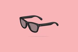 été brillant gris Soleil des lunettes avec élégant forme vecteur illustration. été des lunettes objet icône concept. été mode des lunettes avec ombre vecteur conception sur lumière Orange Contexte.