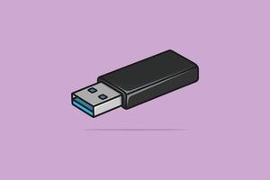 illustration vectorielle de carte mémoire moderne périphérique usb. concept d'icône d'objet technologique. lecteur flash usb moderne à utiliser dans le travail de bureau sur le projet et la conception. conception de vecteur de périphérique usb avec ombre.