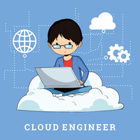Illustration d'ingénieurs en nuage vecteur