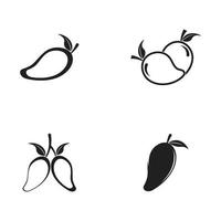 logo de mangue et modèle de vecteur de fruits icône