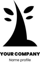 Facile résumés noir arbre logo vecteur