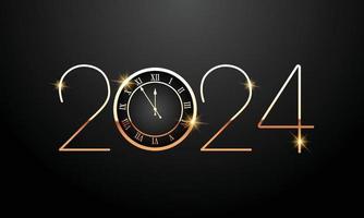 Conception de fond de bonne année 2024. carte de voeux, bannière, affiche. illustration vectorielle. vecteur