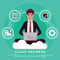 Illustration d'ingénieurs en nuage vecteur