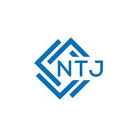 ntj lettre logo conception sur blanc Contexte. ntj Créatif cercle lettre logo concept. ntj lettre conception. vecteur