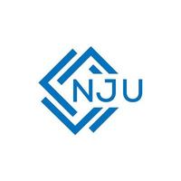 nju lettre logo conception sur blanc Contexte. nju Créatif cercle lettre logo concept. nju lettre conception. vecteur