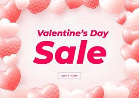 modèle de bannière de vente Saint Valentin. promotion de remise de vente. vecteur