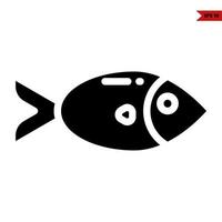 poisson glyphe icône vecteur