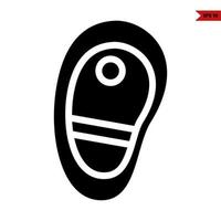 illustration de l'icône de glyphe de viande vecteur