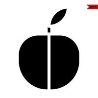 Pomme fruit glyphe icône vecteur
