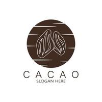 cacao logo, cacao haricot, cacao arbre, cacao branches et feuilles, chocolat mélanger sur blanc arrière-plan, vintage, moderne, simple, minimaliste icône illustration modèle conception vecteur