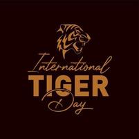 international tigre journée écrit avec tigre affronter. vecteur
