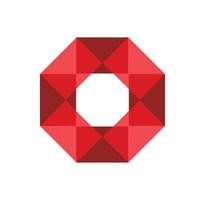 rouge diamant symbole. rouge diamant logo icône vecteur. vecteur