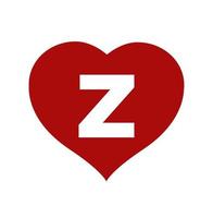 rouge cœur avec z des lettres icône. z lettre et cœur. vecteur