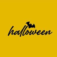 Halloween typographie sur Jaune Contexte. Halloween typographie . vecteur