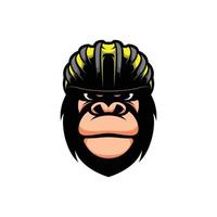 gorille vélo casque mascotte conception vecteur