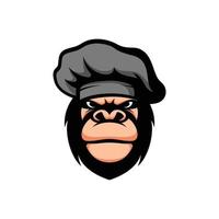 gorille chef mascotte conception vecteur