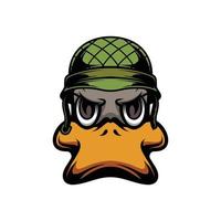 canard soldat mascotte logo conception vecteur