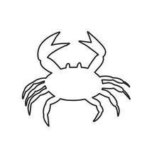ligne silhouette Crabe sur une blanc Contexte. vecteur main tiré des gamins illustration. mer océan. sous-marin monde