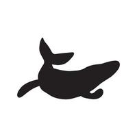 baleine, noir silhouette océan animal. la vie marine dans scandinave style sur une blanc Contexte. génial pour affiche, carte, vêtements imprimer. vecteur illustration