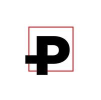 p marque Nom icône. p typographie monogramme. vecteur