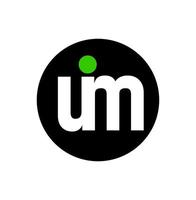 nim des lettres sur noir rond. uim entreprise initiale des lettres monogramme. vecteur