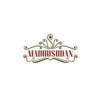 madhusudan sucré marché logo. madhusudan est une Seigneur krishna nom. vecteur