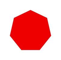 heptagone avec rouge Couleur icône. septagone vecteur icône