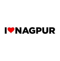 je l'amour nagpur typographie avec rouge cœur. l'amour nagpur caractères. vecteur