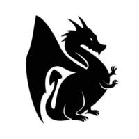 conception de silhouette de dragon. signe et symbole de créature mythologique. vecteur