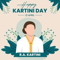 vecteur kartini journée salutation. kartini est une figure de indonésien aux femmes émancipation. il est très adapté à donner salutations sur de kartini journée pour génial femmes.
