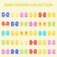 bébé gants collection vecteur