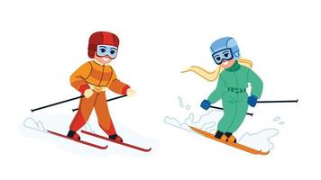 enfant ski vecteur