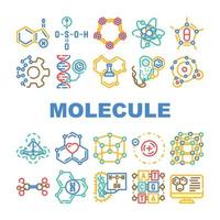 molécule chimie science Icônes ensemble vecteur