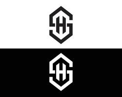 lettre sh et hs logo conception moderne vecteur modèle.