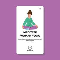 méditer femme yoga vecteur