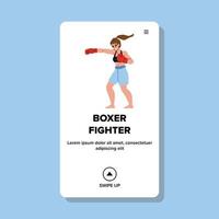 boxeur combattant femme vecteur