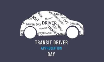transit chauffeur appréciation journée. modèle pour arrière-plan, bannière, carte, affiche vecteur